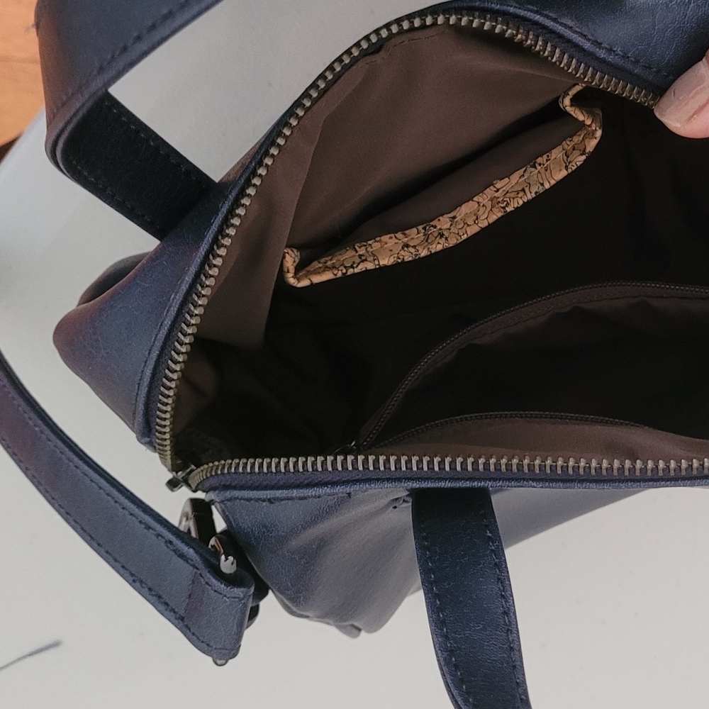 Matt & Nat Mitsuko Small Satchel and Crossbody Bag in Midnight Navy Blue - Picture 7 of 14